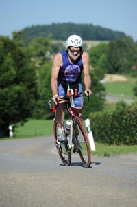 Climbing on the bike