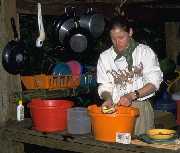 Kathleen doing dishes